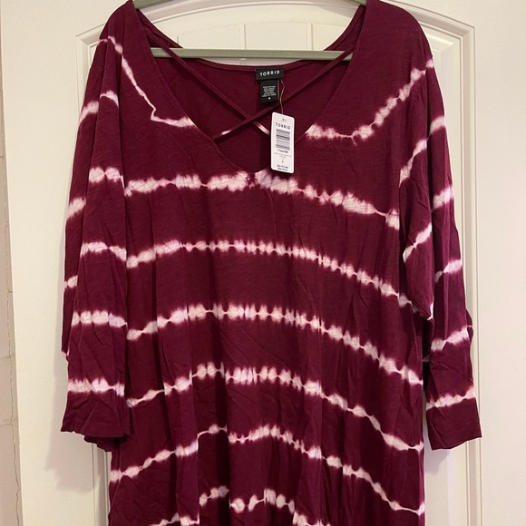Burgundy Tie Dye Top
